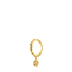 Pendiente individual de aro corto con baño de oro de 18 kt sobre plata y motivo estrella Grain^TOUS