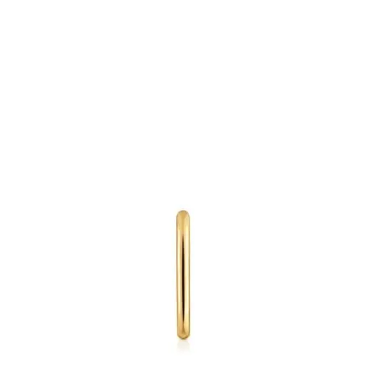 Pendiente individual de aro oval con baño de oro 18 kt sobre plata 17 mm Basics^TOUS Outlet