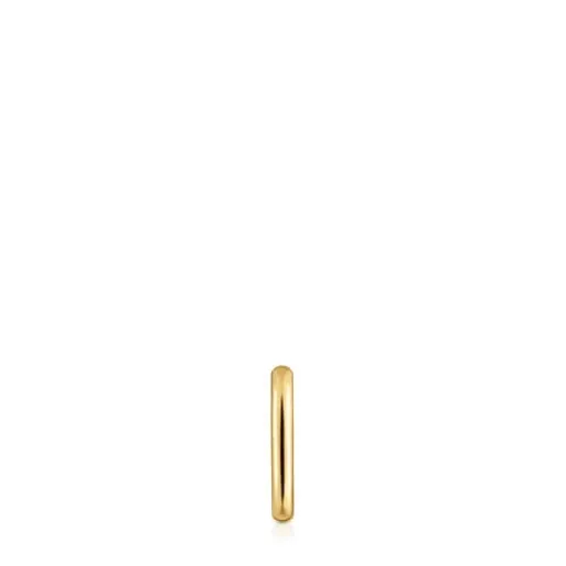 Pendiente individual de aro con baño de oro 18 kt sobre plata 13 mm Basics^TOUS