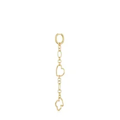Pendiente individual largo con baño de oro 18 kt sobre plata y motivos New Silueta^TOUS Online