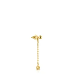 Pendiente largo individual con baño de oro de 18 kt sobre plata Grain^TOUS New