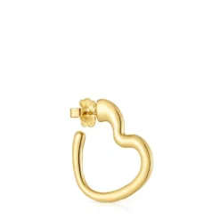 Pendiente suelto aro corazón con baño de oro 18 kt sobre plata My Other Half^TOUS Sale