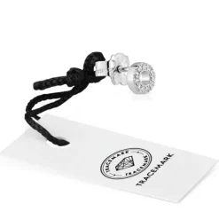 Pendiente suelto círculo pequeño de oro blanco con diamantes Grain^TOUS Hot