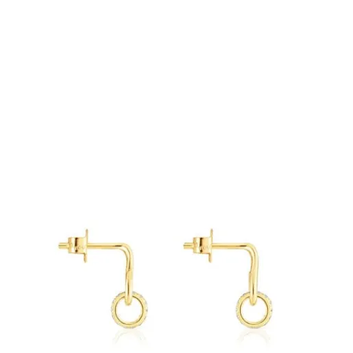 Pendientes anilla de oro con diamantes Bent^TOUS Best