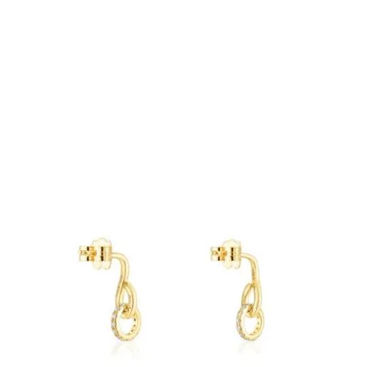 Pendientes anilla de oro con diamantes Bent^TOUS Best
