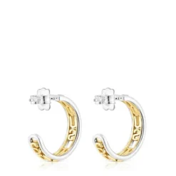 Pendientes aro bicolor Logo^TOUS