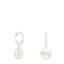 Pendientes aro bicolor oso Iris Motif^TOUS