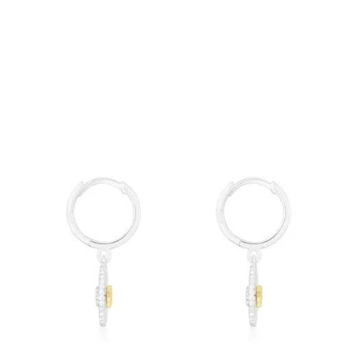 Pendientes aro bicolor oso Iris Motif^TOUS