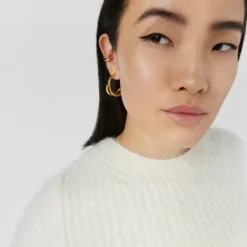 Pendientes aro con baño de oro 18 kt sobre plata Bent^TOUS Clearance
