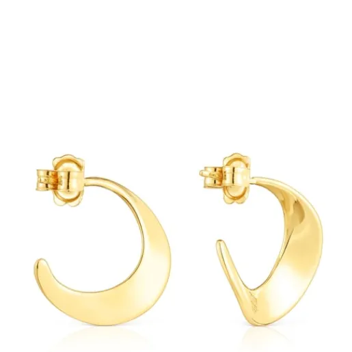 Pendientes aro con baño de oro 18 kt sobre plata Gregal^TOUS New