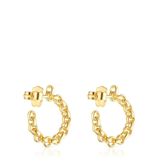 Pendientes aro con baño de oro 18 kt sobre plata Calin^TOUS Hot