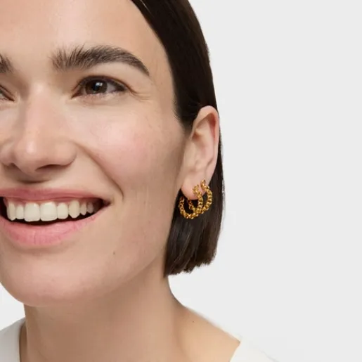 Pendientes aro con baño de oro 18 kt sobre plata Calin^TOUS Hot