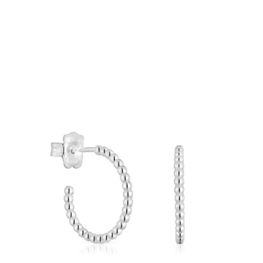 Pendientes aro cortos bolas de plata 15 mm Basicos^TOUS Discount