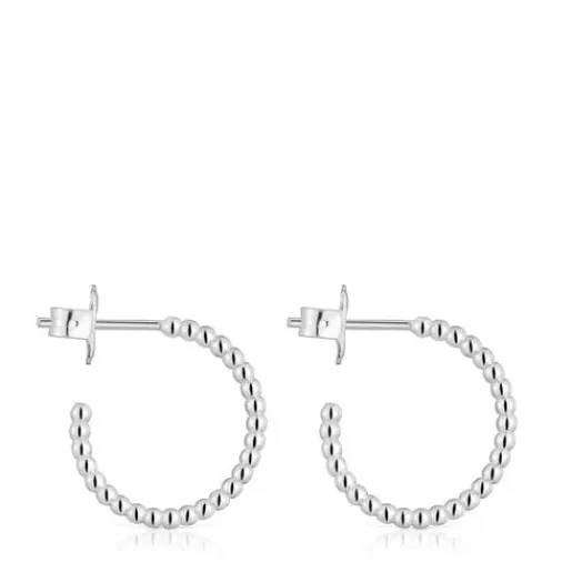 Pendientes aro cortos bolas de plata 15 mm Basicos^TOUS Discount
