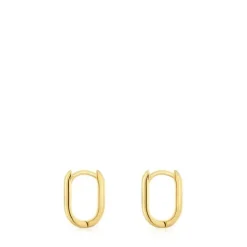 Pendientes aro cortos con baño de oro 18 kt sobre plata 12 mm Basicos^TOUS Discount