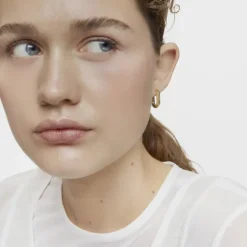 Pendientes aro cortos con baño de oro 18 kt sobre plata 18,2 mm Basicos^TOUS Outlet