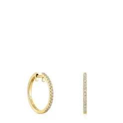 Pendientes aro cortos de con diamantes 14,5 mm Les Classiques^TOUS Hot