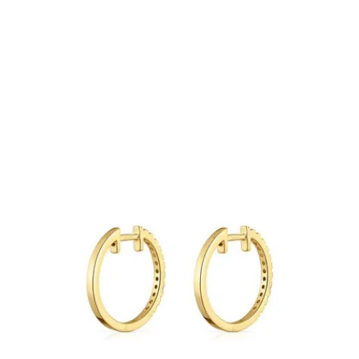 Pendientes aro cortos de con diamantes 12,5 mm Les Classiques^TOUS Clearance