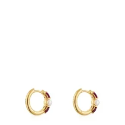 Pendientes aro de , rodolitas y perla cultivada Ivette^TOUS Sale