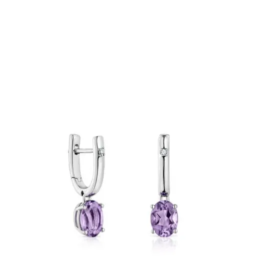 Pendientes aro de , amatista y diamantes Basic Colors^TOUS Discount