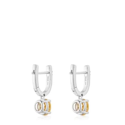 Pendientes aro de plata, citrino y diamantes Basic Colors^TOUS