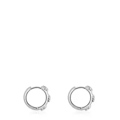 Pendientes aro de plata motivos flor Bold Motif^TOUS New