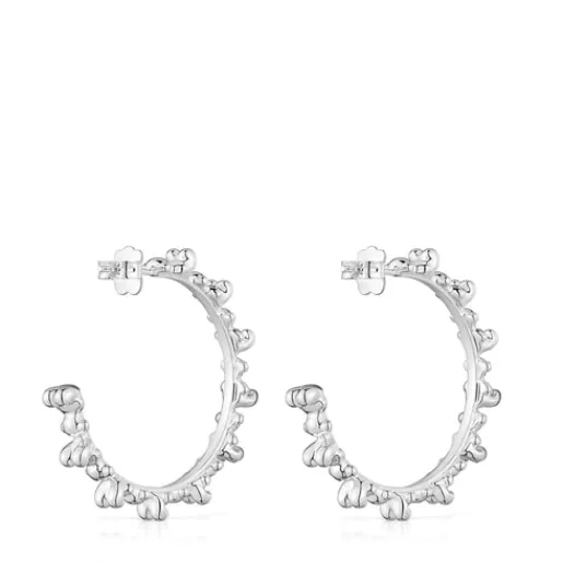 Pendientes aro de plata motivos oso Bold Bear^TOUS Outlet