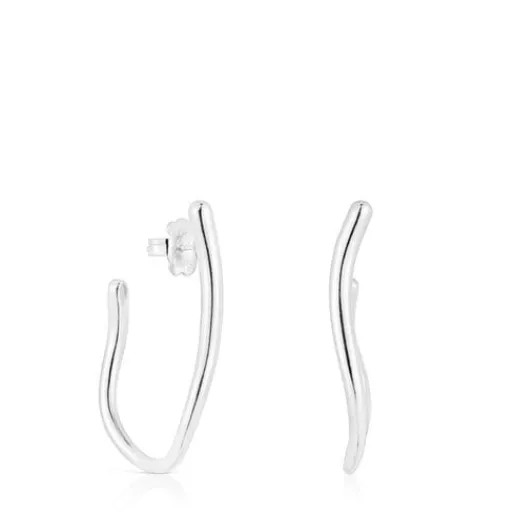 Pendientes aro de plata onda New Hav^TOUS New
