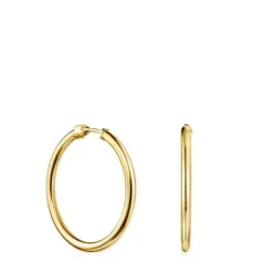 Pendientes aro grandes con baño de oro 18 kt sobre plata Basics^TOUS Best