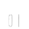 Pendientes aro largos oval de oro blanco con diamantes Les Classiques^TOUS Discount