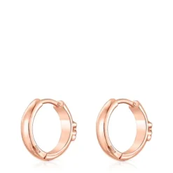 Pendientes aro oso con baño de oro rosa 18 kt sobre plata Basics^TOUS Sale