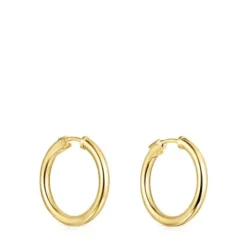 Pendientes aro pequeños con baño de oro 18 kt sobre plata Basics^TOUS Hot