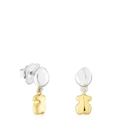 Pendientes bicolor cortos con oso Joy Bits^TOUS New