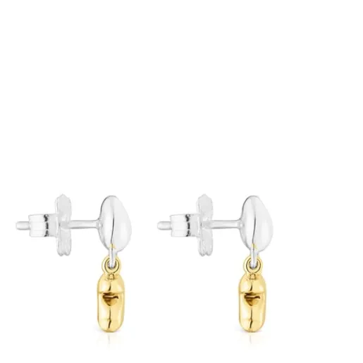 Pendientes bicolor cortos con oso Joy Bits^TOUS New