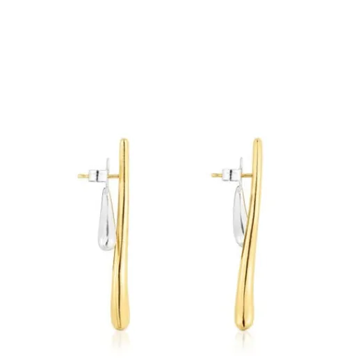 Pendientes bicolor doble onda New Hav^TOUS Best