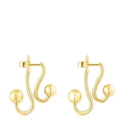 Pendientes con baño de oro 18 kt sobre plata Plump^TOUS Discount
