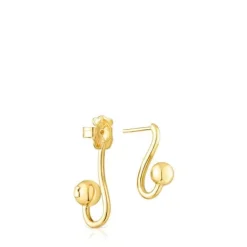 Pendientes con baño de oro 18 kt sobre plata Plump^TOUS Discount