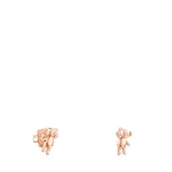 Pendientes con baño de oro rosa 18 kt sobre plata Teddy Bear^TOUS Best
