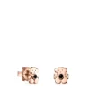 Pendientes con baño de oro rosa 18 kt sobre plata y ónix Real Sisy^TOUS New