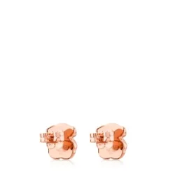 Pendientes con baño de oro rosa 18 kt sobre plata y ónix facetado Motif^TOUS Hot