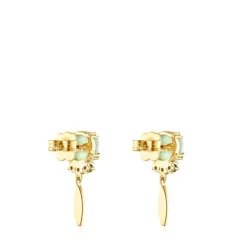 Pendientes con baño de oro 18 kt sobre plata, amazonita y malaquitas Fragile Nature^TOUS Hot