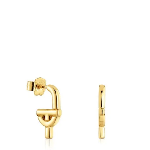 Pendientes con baño de oro 18 kt sobre plata MANIFESTO^TOUS Outlet