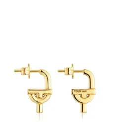 Pendientes con baño de oro 18 kt sobre plata MANIFESTO^TOUS Outlet