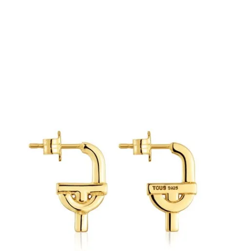 Pendientes con baño de oro 18 kt sobre plata MANIFESTO^TOUS Outlet