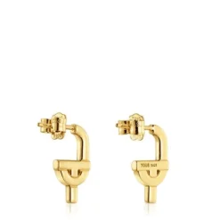 Pendientes con baño de oro 18 kt sobre plata MANIFESTO^TOUS Outlet