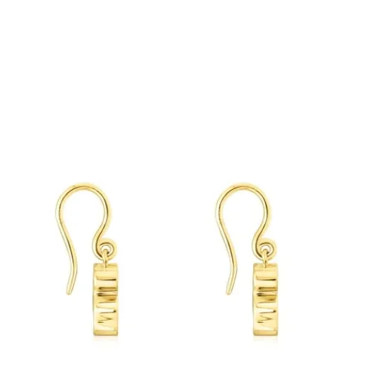 Pendientes con baño de oro 18 kt sobre plata y gemas Areia^TOUS New