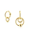 Pendientes con baño de oro 18 kt sobre plata doble círculo Plump^TOUS