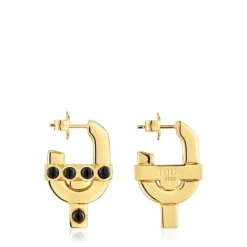 Pendientes con baño de oro 18 kt sobre plata y ónix MANIFESTO^TOUS Sale