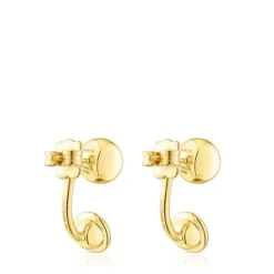 Pendientes con baño de oro 18 kt sobre plata y gemas Plump^TOUS New