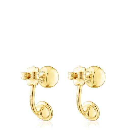 Pendientes con baño de oro 18 kt sobre plata y gemas Plump^TOUS New